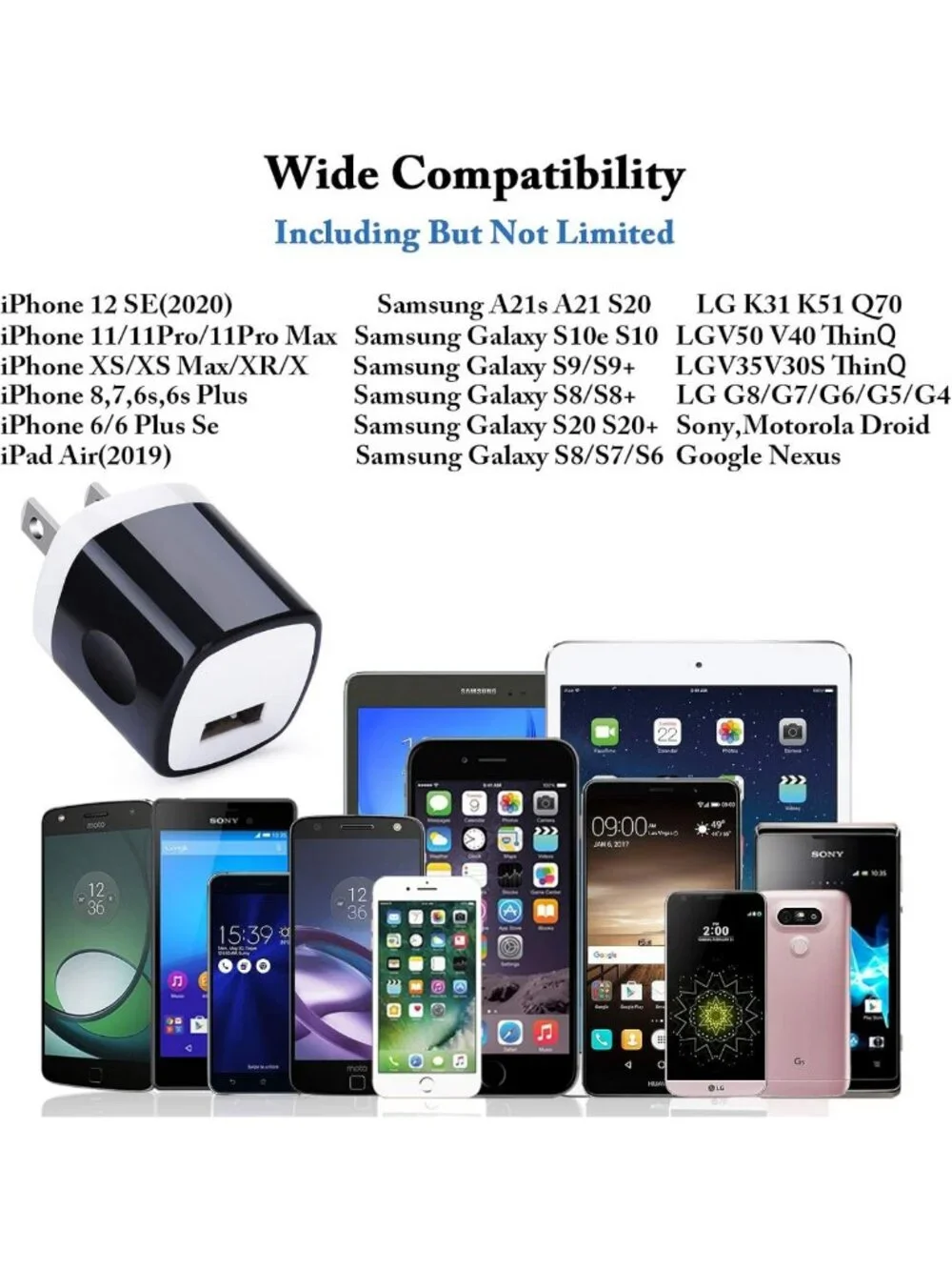 10 Pack USB Wall Charger Adapter, 1A 5V Power Plug for iPhone & Galaxy Devices